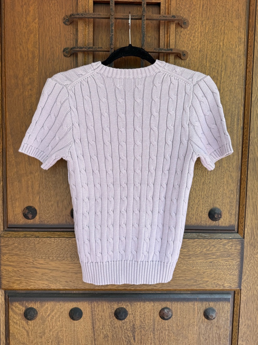 Ralph Lauren Light  Lavender Cable Knit Short Sleeve Sweater Size XS, S, M, L - Picture 5 of 5
